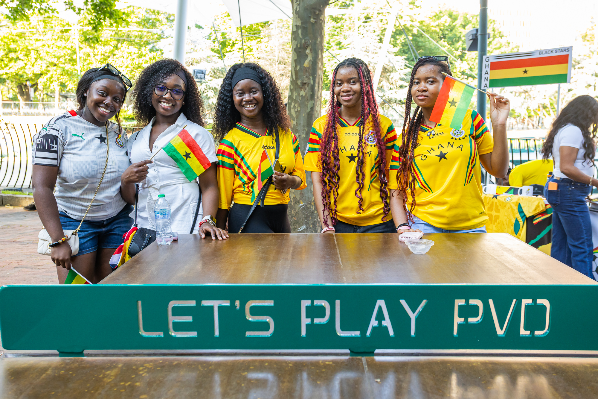Fans showing support for Team Ghana at the PVD FanZone