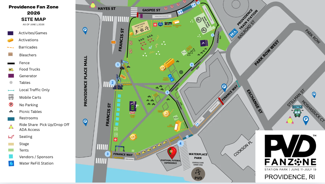 Site map of PVD FanZone