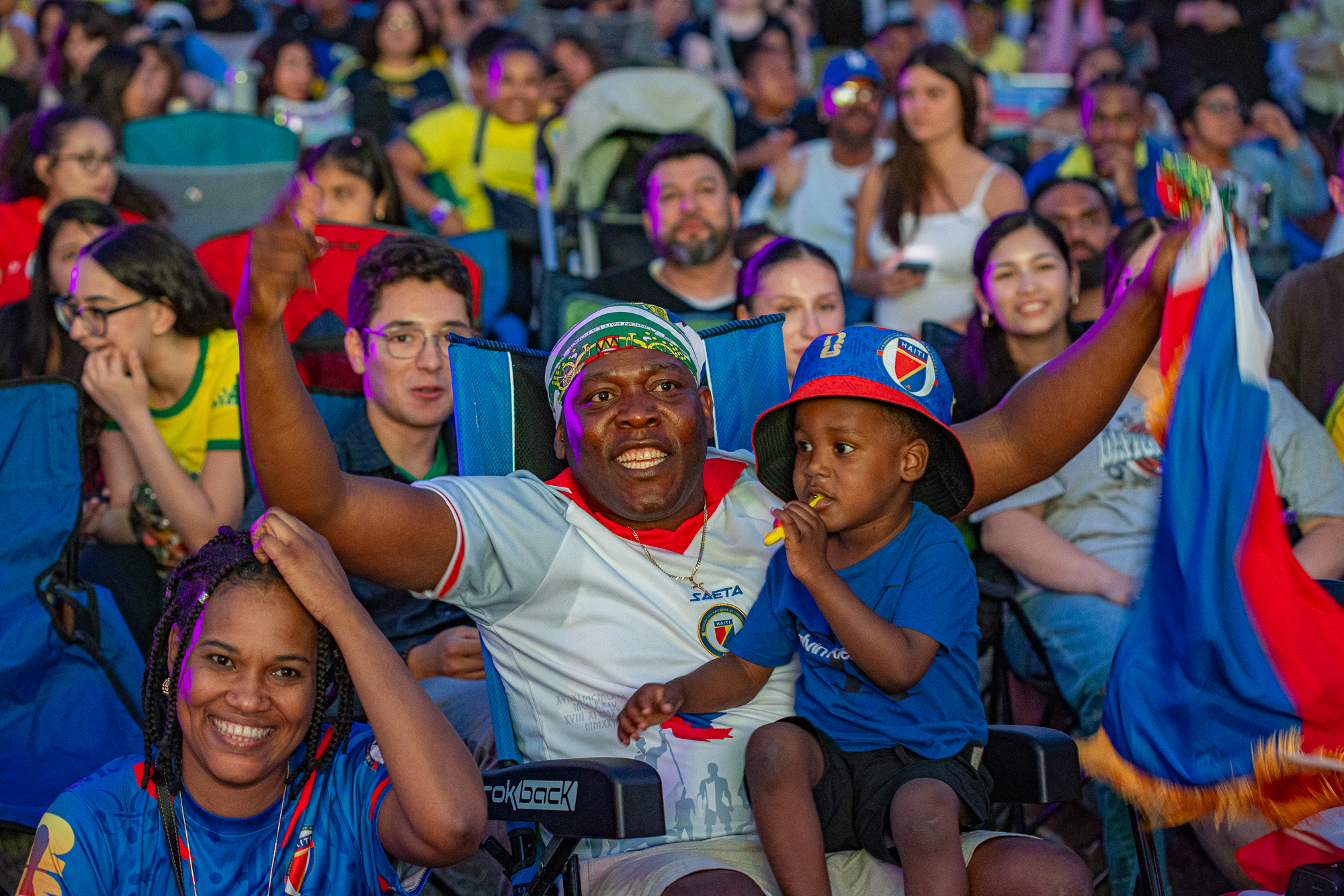 Soccer fans enjoying a game at the pvd fanzone